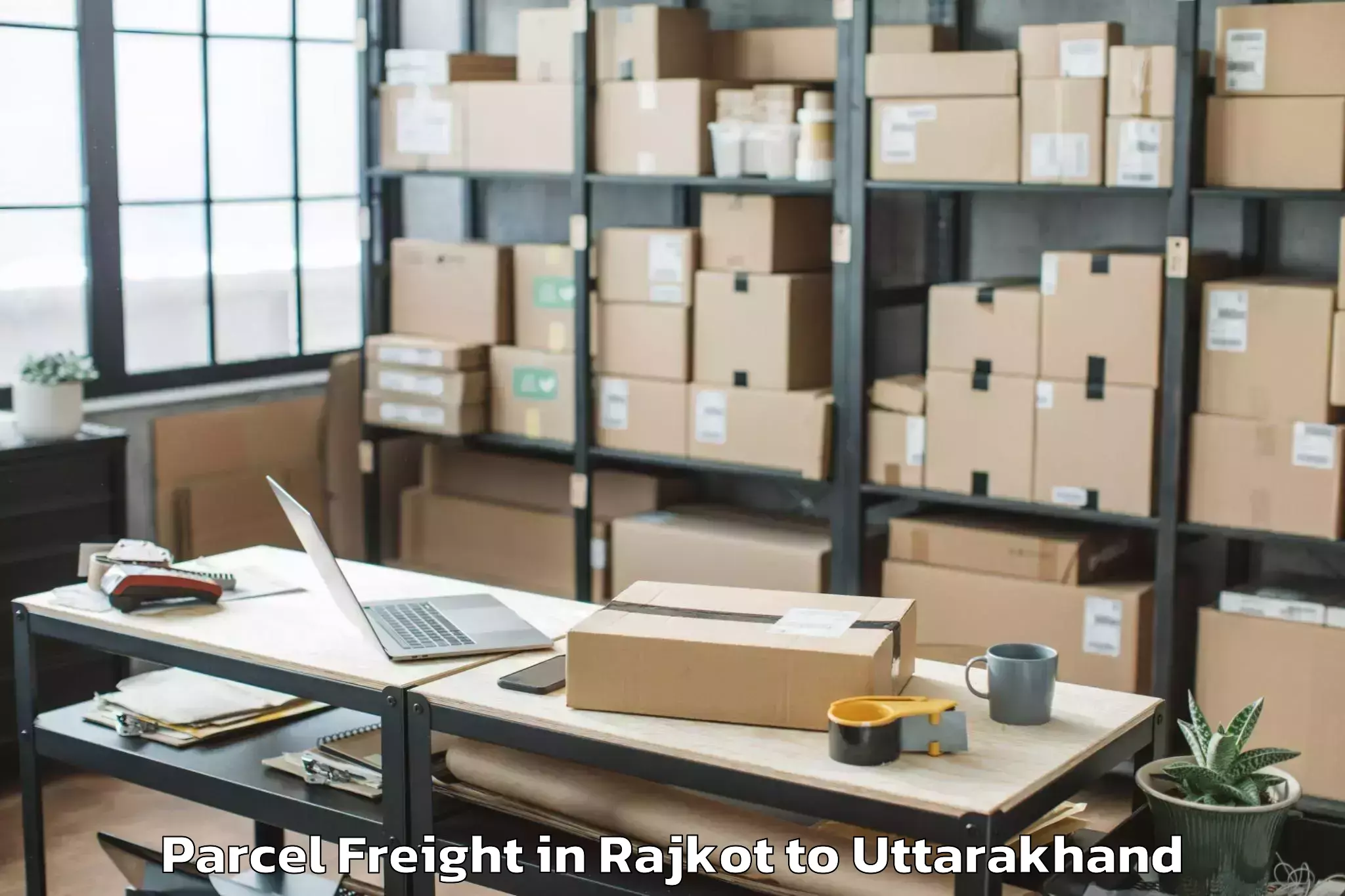 Top Rajkot to Bhikiyasain Parcel Freight Available